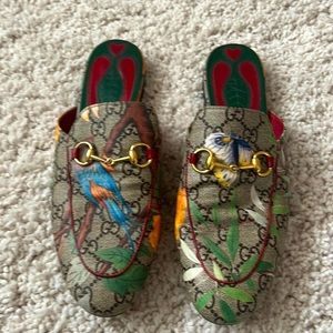 Gucci princetown logo mules slides shoes sz 38.5